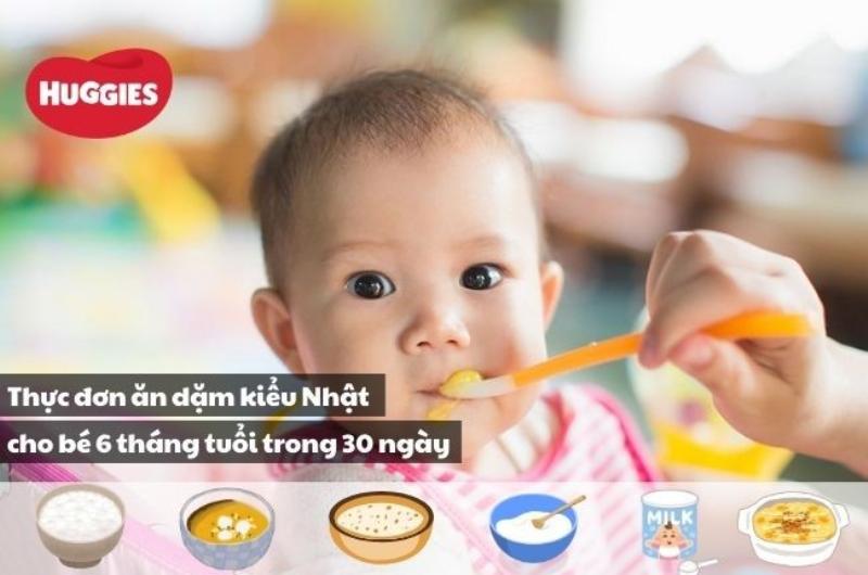 Bảng minh họa thực đơn ăn dặm đa dạng hàng tuần cho bé, có bao gồm thịt vịt